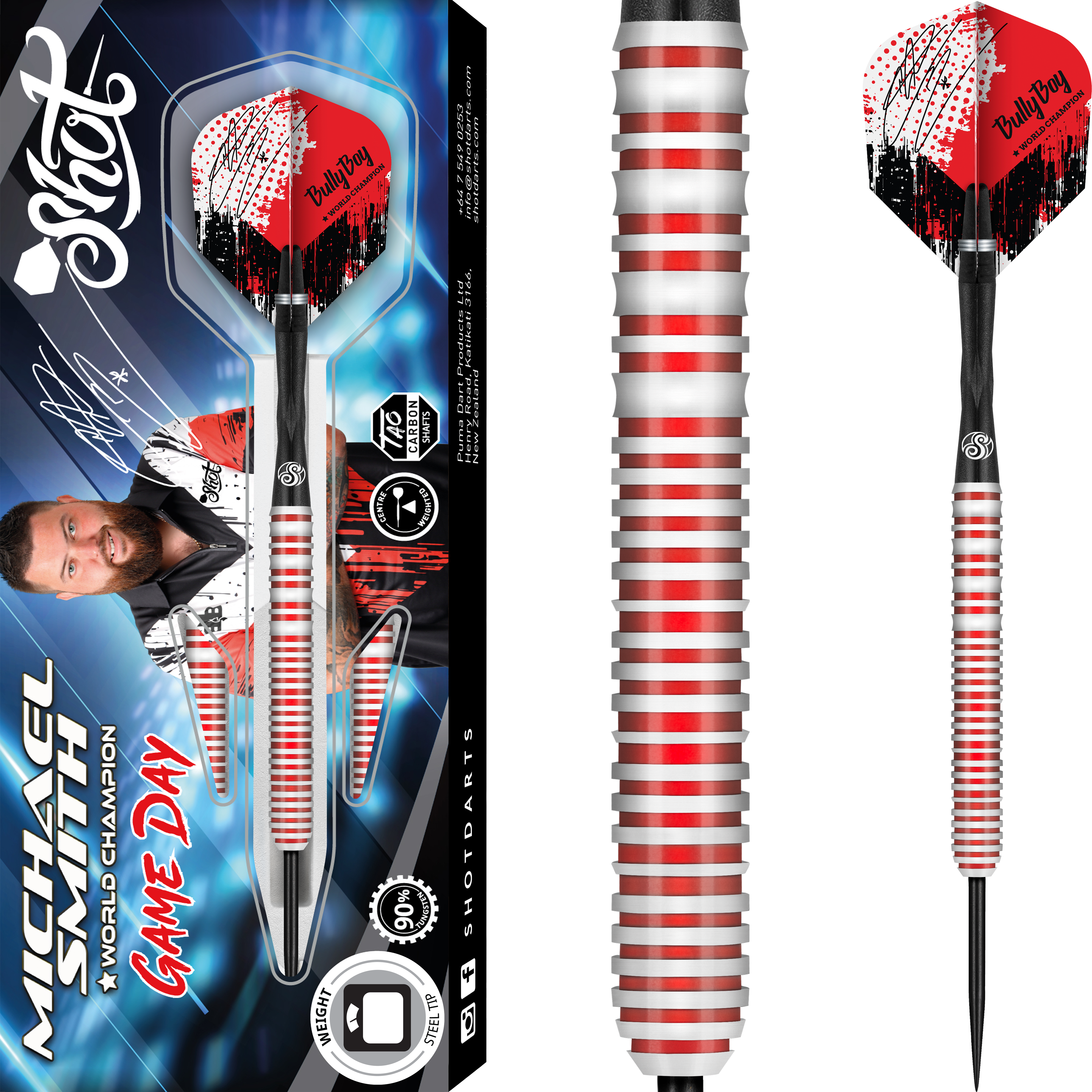 Shot Michael Smith Game Day 2BA 20g 新品 Buy Michael Smith Game Day Steel Tip Dart Set-90% Tungsten